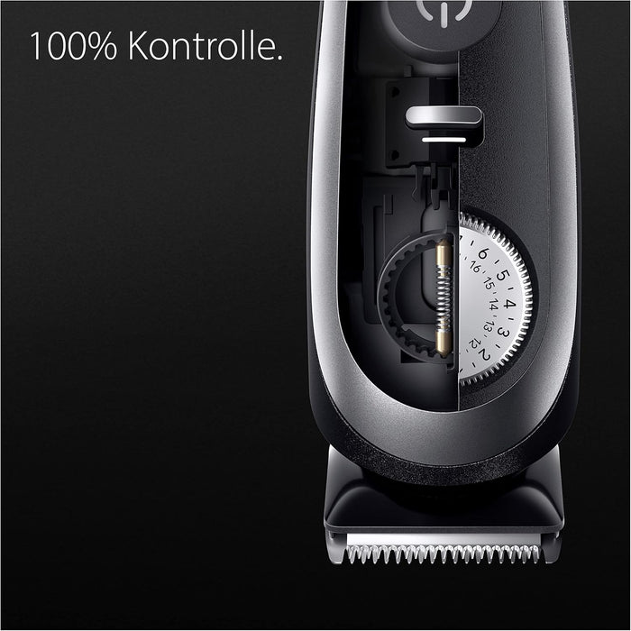 Braun Barttrimmer40 Einstellungen, Ladestation, Reiseetui, Bartschablone, 180 Min. kabellose Laufzeit, BT9420
